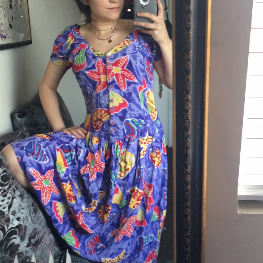 Vintage Small Purple Mermaid Shell Dress Beach